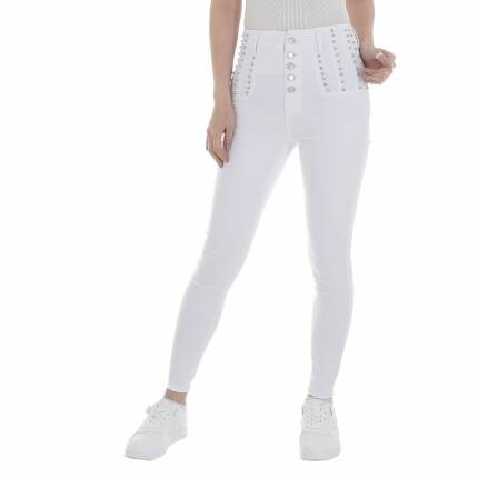 Damen High Waist Jeans von M.Sara Gr. S/36 - white