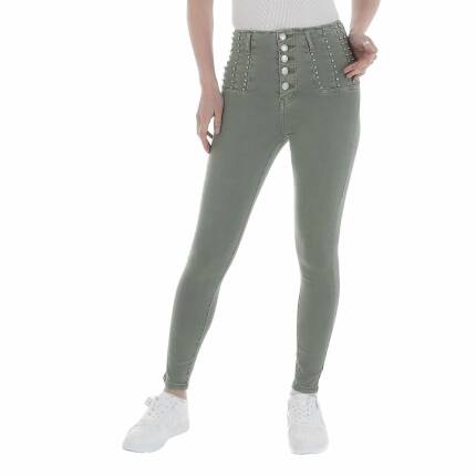 Damen High Waist Jeans von M.Sara Gr. S/36 - green