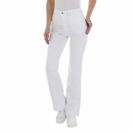 Damen Bootcut Jeans von Laulia Gr. S/36 - white