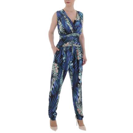 Damen Langer Jumpsuit von LEEZIO Gr. M/L - blue