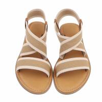 Damen Flache Sandalen - khaki