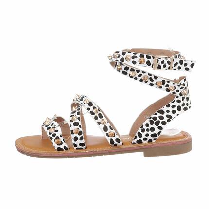 Damen Flache Sandalen - leopard Gr. 37