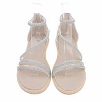 Damen Flache Sandalen - beige