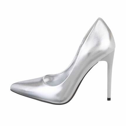 Damen High-Heel Pumps - silver Gr. 38