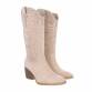 Damen Western- & Bikerboots - beigesuede