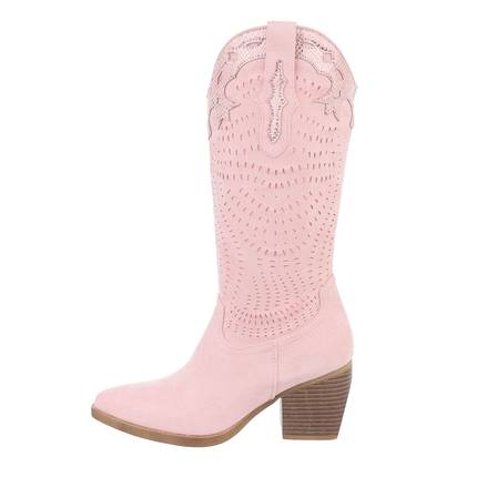 Damen Western- & Bikerboots - pinksuede Gr. 36