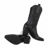 Damen Western- & Bikerboots - blackpu