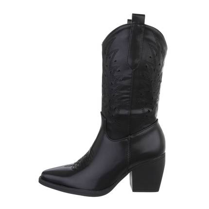 Damen Western- & Bikerboots - blackpu Gr. 39