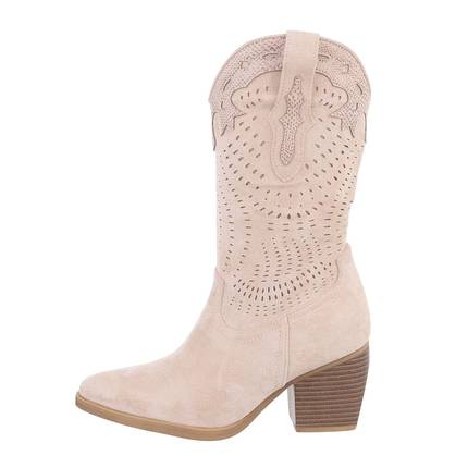 Damen Western- & Bikerboots - beigesuede Gr. 37