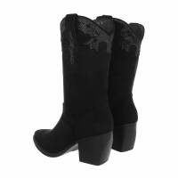 Damen Western- & Bikerboots - blacksuede