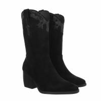 Damen Western- & Bikerboots - blacksuede