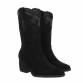 Damen Western- & Bikerboots - blacksuede