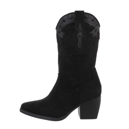 Damen Western- & Bikerboots - blacksuede Gr. 36