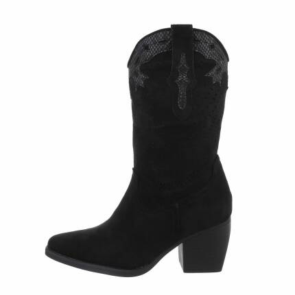 Damen Western- & Bikerboots - blacksuede Gr. 37