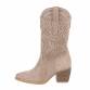 Damen Western- & Bikerboots - khakisuede Gr. 36