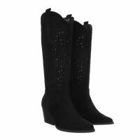 Damen Western- & Bikerboots - blacksuede