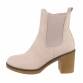 Damen High-Heel Stiefeletten - beigesuede Gr. 36