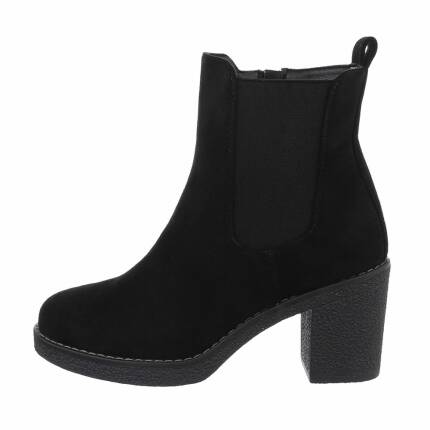 Damen High-Heel Stiefeletten - blacksuede