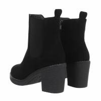 Damen High-Heel Stiefeletten - blacksuede