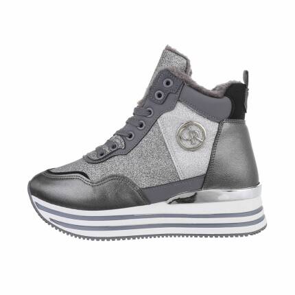 Damen Schnürstiefeletten - grey Gr. 38