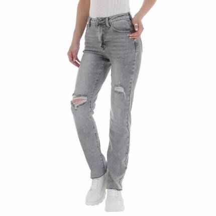 Damen High Waist Jeans von Laulia Gr. M/38 - grey