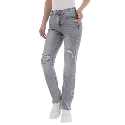 Damen High Waist Jeans von Laulia Gr. S/36 - grey