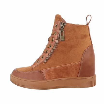 Damen Keilstiefeletten - camel Gr. 38