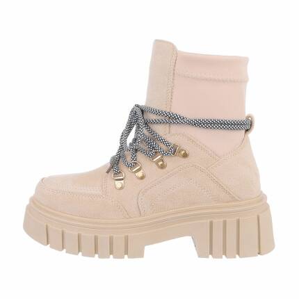 Damen Schnürstiefeletten - beige