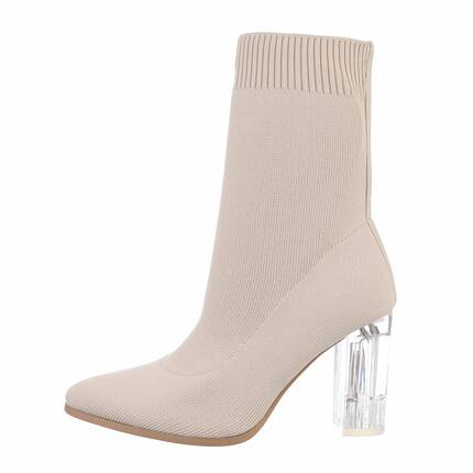 Damen High-Heel Stiefeletten - beige - 12 Paar