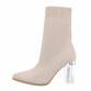 Damen High-Heel Stiefeletten - beige Gr. 36