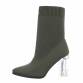 Damen High-Heel Stiefeletten - olive - 12 Paar