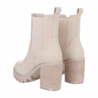 Damen High-Heel Stiefeletten - beige