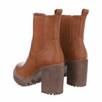 Damen High-Heel Stiefeletten - camel