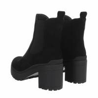 Damen High-Heel Stiefeletten - blacksuede