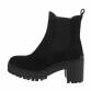 Damen High-Heel Stiefeletten - blacksuede Gr. 36