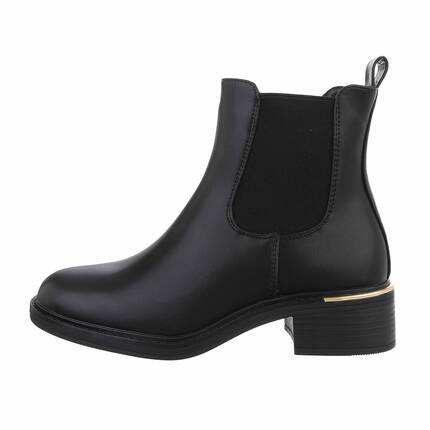 Damen Chelsea Boots - blackpu - 12 Paar