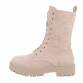 Damen Schnürstiefeletten - beige Gr. 36