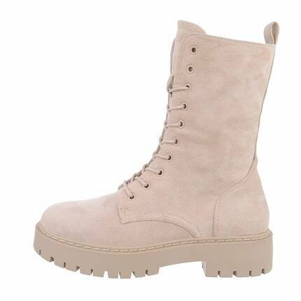 Damen Schnrstiefeletten - beige Gr. 39