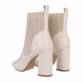 Damen High-Heel Stiefeletten - beige