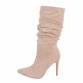 Damen High-Heel Stiefel - beige