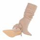 Damen High-Heel Stiefel - beige