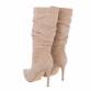 Damen High-Heel Stiefel - beige