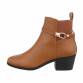 Damen High-Heel Stiefeletten - camel