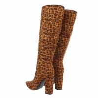 Damen High-Heel Stiefel - leopard