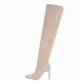 Damen Overknee-Stiefel - beige Gr. 36