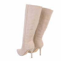 Damen High-Heel Stiefel - beige