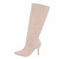 Damen High-Heel Stiefel - beige Gr. 37