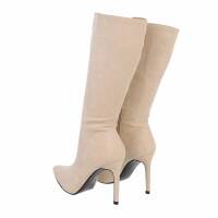 Damen High-Heel Stiefel - beige