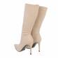 Damen High-Heel Stiefel - beige