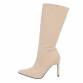 Damen High-Heel Stiefel - beige Gr. 37